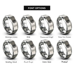 font options for inside engraving on gray fingerprint rings