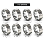 font options for inside engraving on gray fingerprint rings