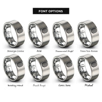 font options for inside engraving on gray fingerprint rings