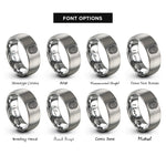 font options for inside engraving on grey fingerprint rings