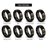 font options for inside engraving on gunmetal & black fingerprint rings