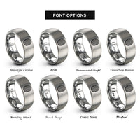 font options for inside engraving on silver fingerprint icon rings