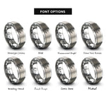 font options for inside engraving on gray fingerstyle player rings