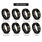 font options for inside engraving on gunmetal & black fingerstyle player rings
