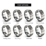 font options for inside engraving on grey finish medal laurel rings