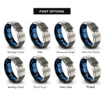 font options for inside engraving on blue & gray fins crossed rings