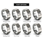 font options for inside engraving on grey fins crossed rings