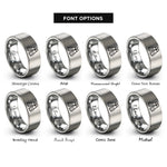 font options for inside engraving on silver fins flippers rings