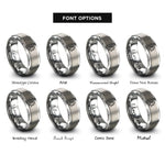 font options for inside engraving on silver fir tree rings