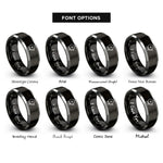 font options for inside engraving on black & grey fire alarm bell rings