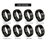 font options for inside engraving on black fire alarm bell rings