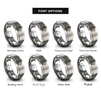 font options for inside engraving on silver fire alarm bell rings