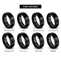 font options for inside engraving on black fire boat rings