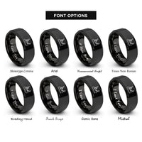 font options for inside engraving on black fire boat rings