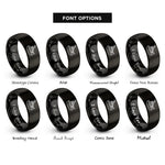 font options for inside engraving on black fire boat rings
