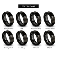 font options for inside engraving on black fire boat rings