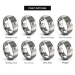 font options for inside engraving on gray fire boat rings