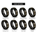 font options for inside engraving on gunmetal & black fire breathing dragon rings
