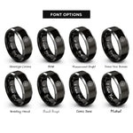 font options for inside engraving on black & grey fire department scramble rings