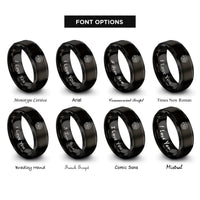 font options for inside engraving on black fire department scramble rings