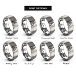 font options for inside engraving on grey fire elemental triangle rings