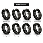font options for inside engraving on black & grey fire extinguisher rings