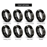 font options for inside engraving on black & grey fire extinguisher rings