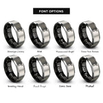 font options for inside engraving on black & grey fire extinguisher rings