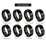 font options for inside engraving on black fire extinguisher rings