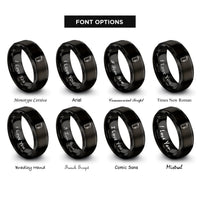 font options for inside engraving on black fire extinguisher rings