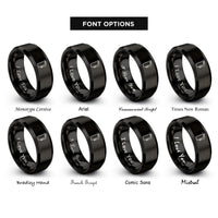 font options for inside engraving on black fire extinguisher rings
