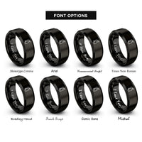 font options for inside engraving on black fire extinguisher rings
