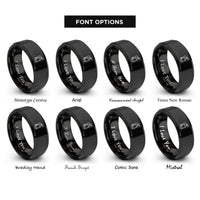 font options for inside engraving on black fire extinguisher rings