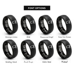font options for inside engraving on black fire extinguisher rings