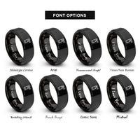 font options for inside engraving on black fire extinguisher rings