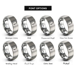 font options for inside engraving on silver fire extinguisher rings
