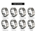 font options for inside engraving on silver fire extinguisher rings