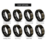 font options for inside engraving on gunmetal & black fire extinguisher rings