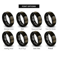 font options for inside engraving on gunmetal & black fire extinguisher rings