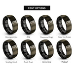 font options for inside engraving on gunmetal & black fire extinguisher rings