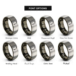 font options for inside engraving on gunmetal & silver fire extinguisher rings