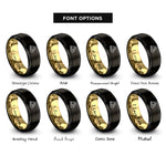 font options for inside engraving on black & gold fire helmet rings