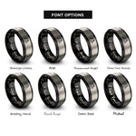 font options for inside engraving on black & gray fire helmet rings