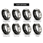 font options for inside engraving on black & grey fire helmet rings