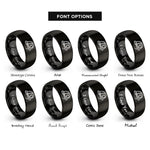 font options for inside engraving on black fire helmet rings