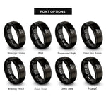 font options for inside engraving on black fire helmet rings