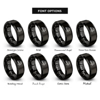 font options for inside engraving on black fire helmet rings