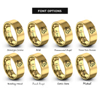 font options for inside engraving on gold fire helmet rings