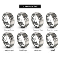 font options for inside engraving on grey fire helmet rings