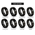 font options for inside engraving on black fire hose coiled rings